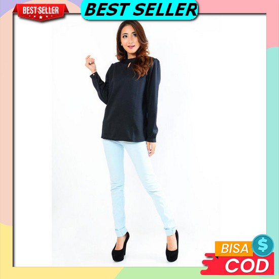 Baju Atasan Blouse Wanita Lengan Panjang Kekinian Fashion Blose Cewek Casual Trendy Modern Korea Sty