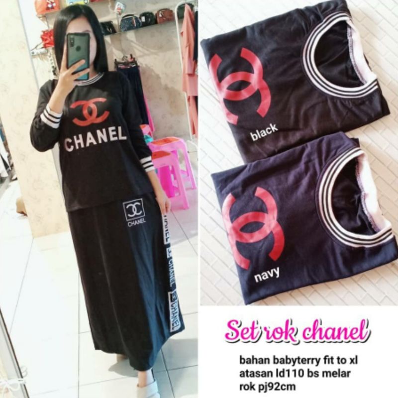 SALE set Rok Chanel / set wanita babyterri murah