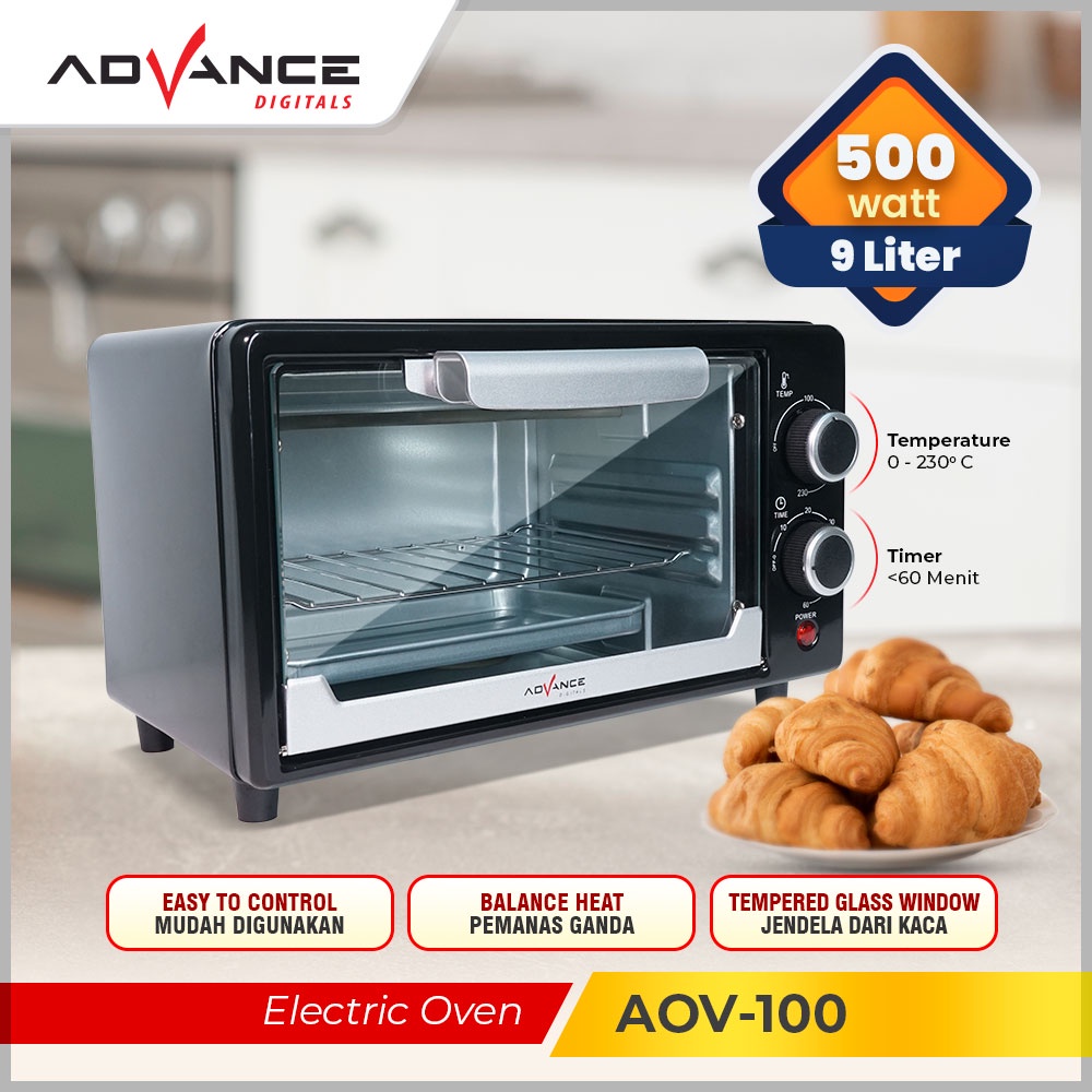 Advance Electric Oven 9L/12L/20L Oven Listrik 500Watt/750W Garansi 1 tahun