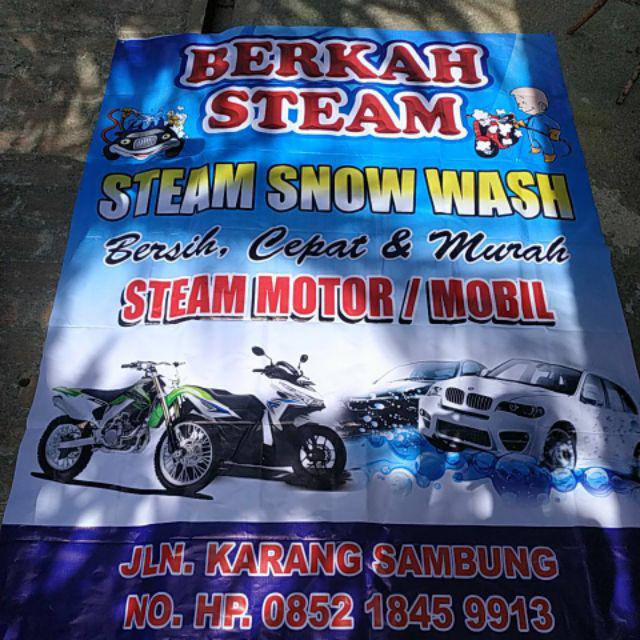 Banner Spanduk Backdrop Baliho Custom Uk 1 5x2 M Contoh Steam Motor Mobil Shopee Indonesia