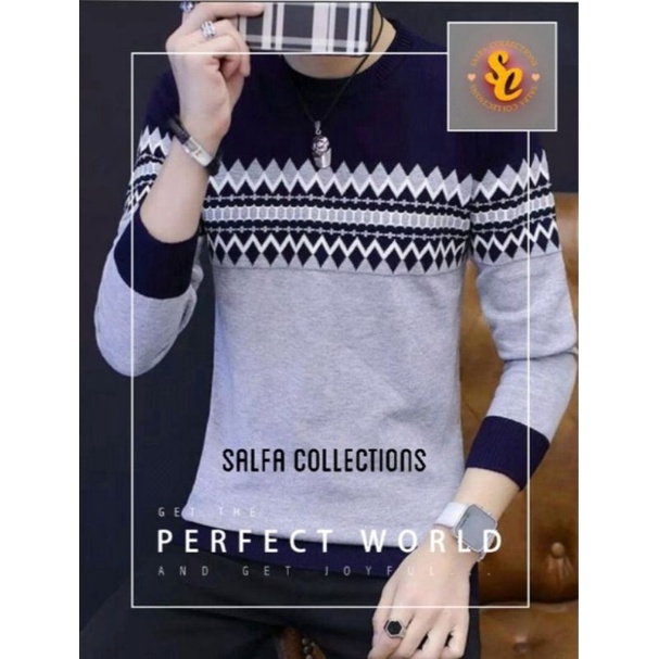 Sweater rajut pria 1, steveline tribal -Salfa Collections