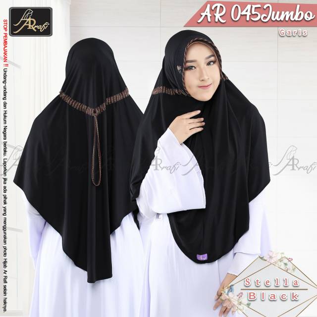 Hijab arrafi Ar 045 jumbo list garis