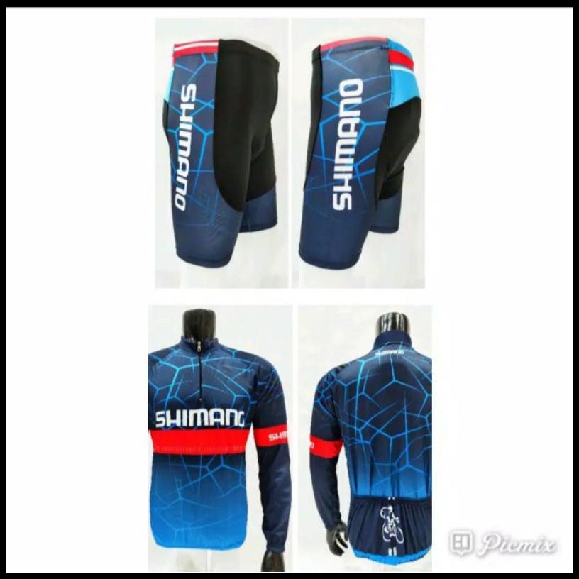 Kaos  Dan Celana Jersey Sepeda Setelan Shimano / Kaos Setelan Sepeda Ketat Shimano