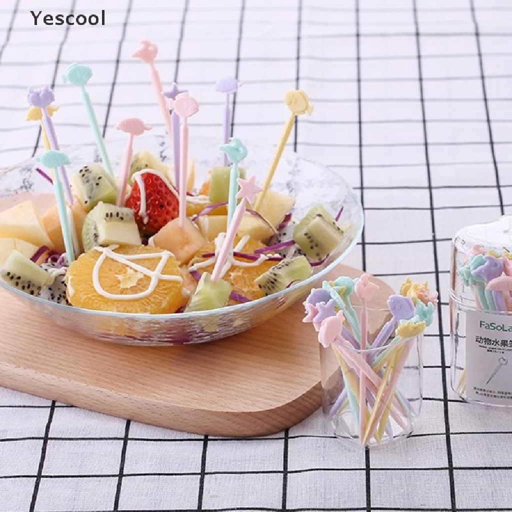 Yescool 20pcs Garpu Buahkuemakanan Penutupbento Mini Untuk Dekorasi Pesta