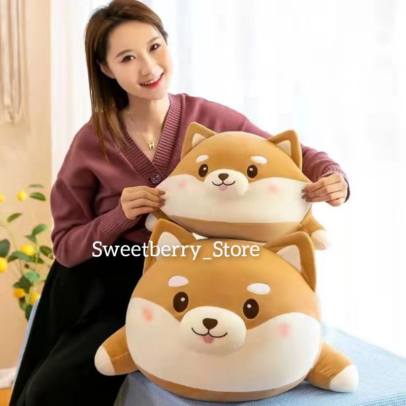 Boneka New Lying Dog Shiba 35cm - 50cm