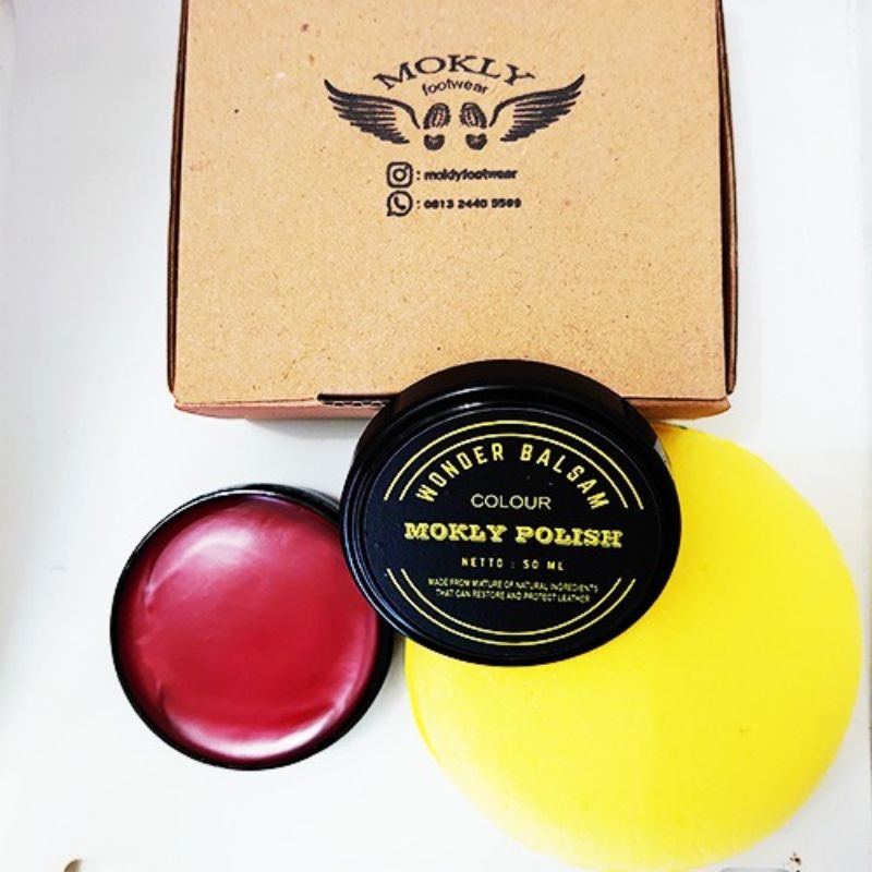 semir/ wonder balsam/ semir sepatu/ bio polish/ leather balm/ leather care red cherry 50 gram untuk perawatan sepatu, jaket, tas, dompet dan lainnya yang terbuat dari kulit