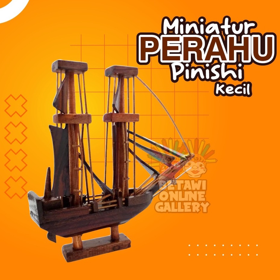 Hiasan Miniatur Kapal Layar Kayu Pajangan Meja Koleksi Kerajinan Tangan