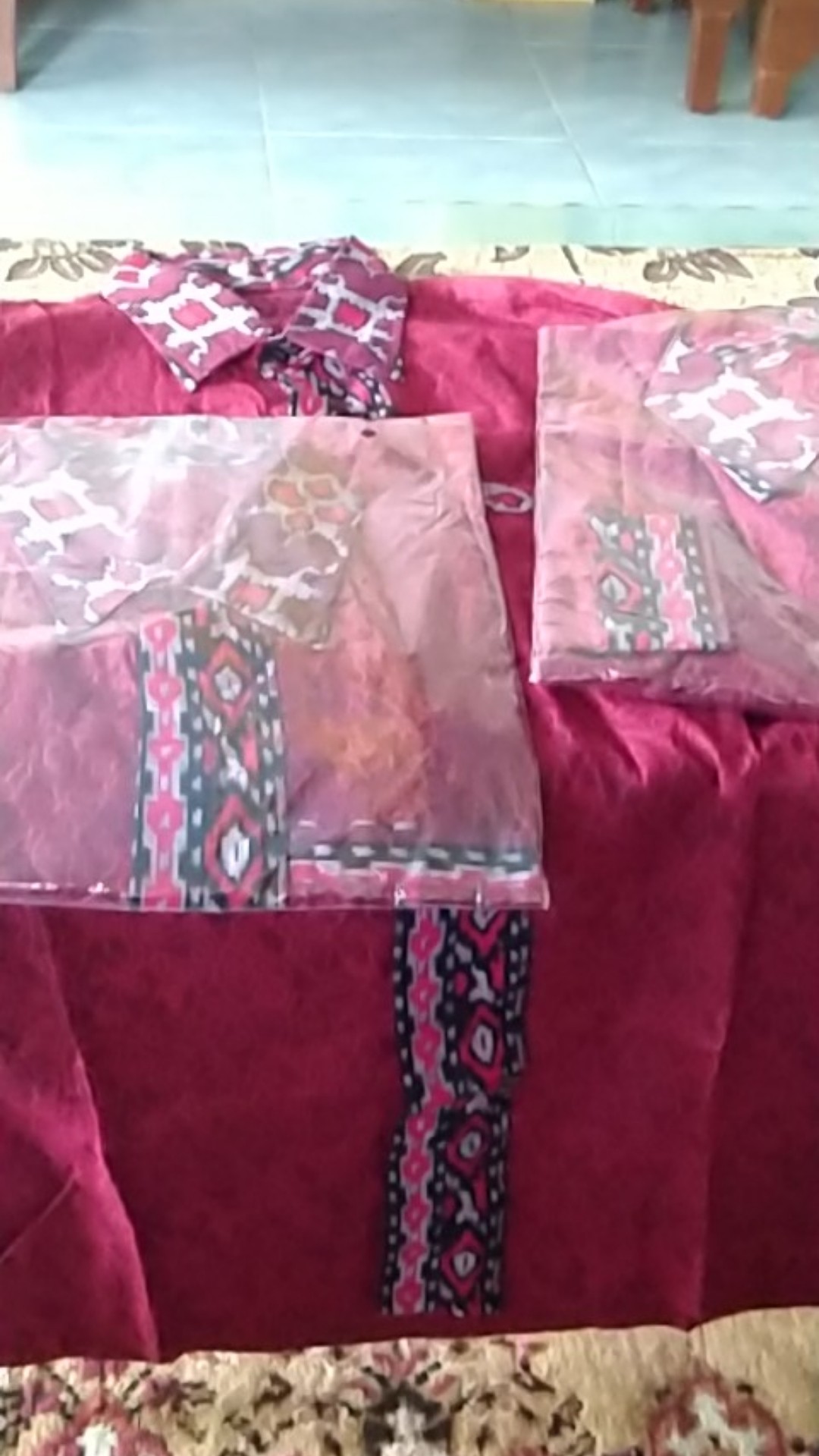 Batik Couple Keluarga Sania Ruffle Ori Ndoro Jowi Dnt Mega Mendung Abang