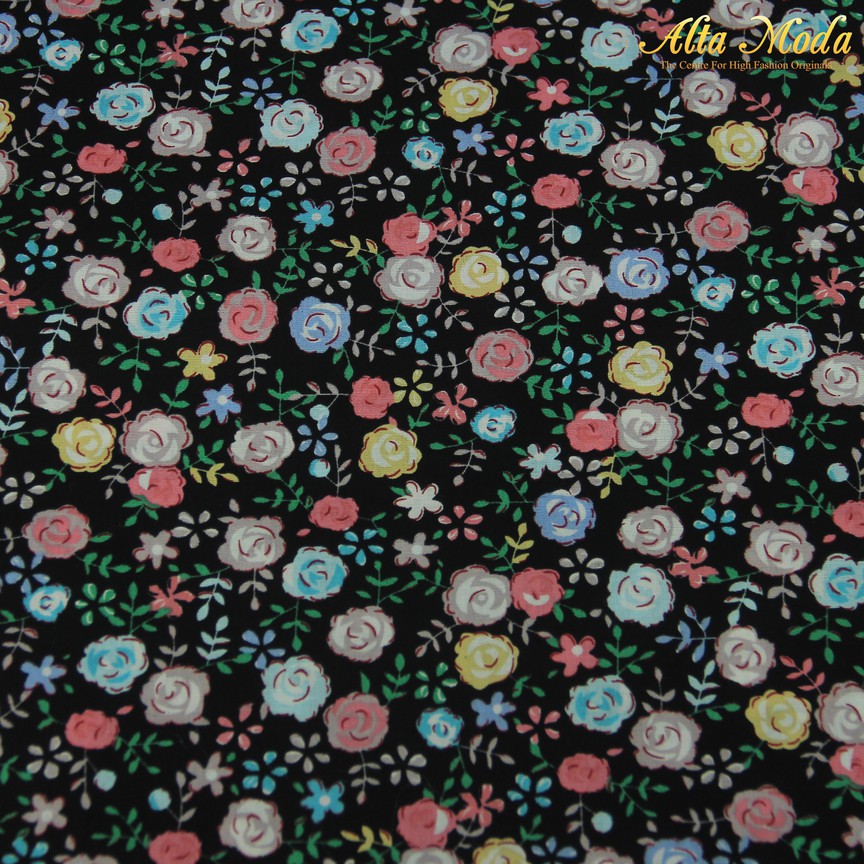 

Alta Moda Katun Motif Hitam Motif Bunga Warna-Warni (1M)