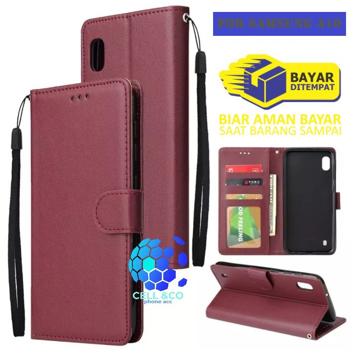 Flip cover SAMSUNG A10 Flip case buka tutup kesing hp casing flip case leather wallet