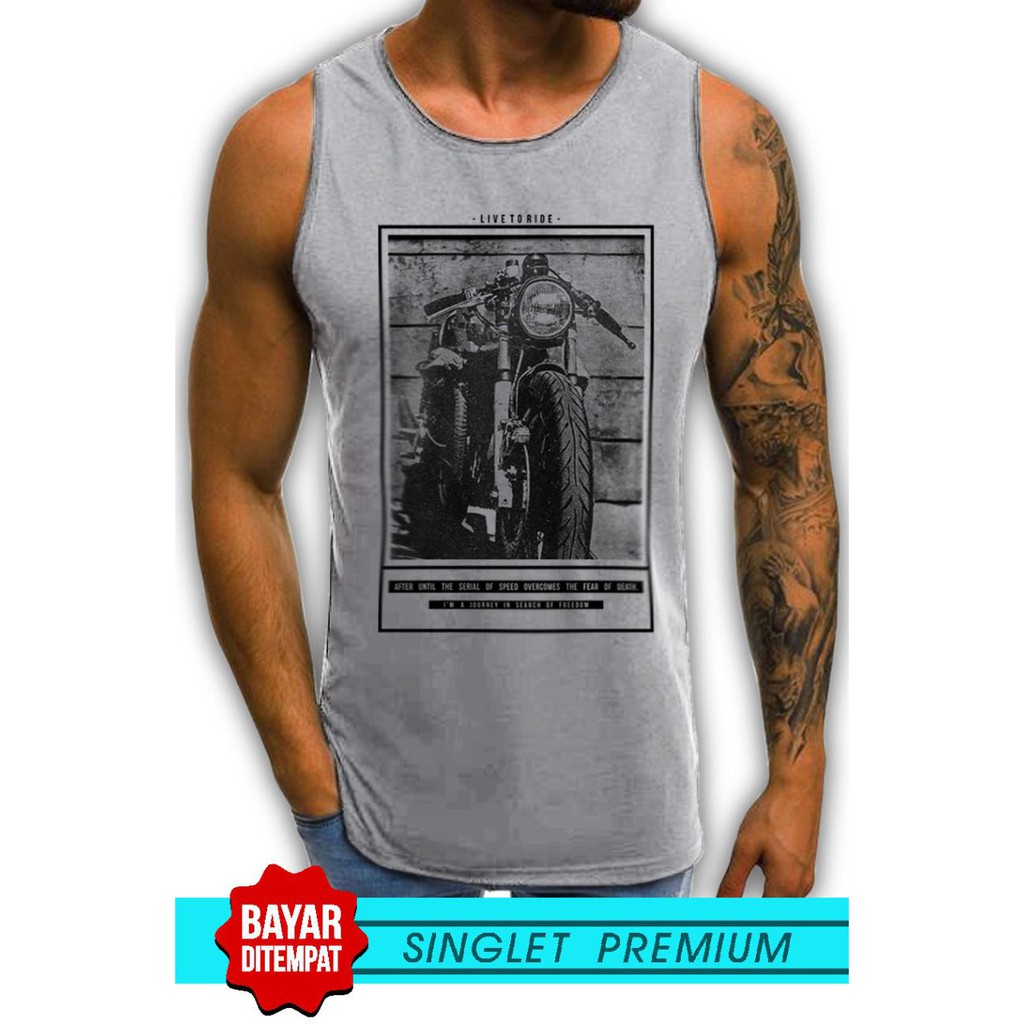 SINGLET LEKBONG PRIA (LIVE TO RIDE) / SINGLET LEKBONG GYM /LEKBONG / SINGLET/KAOS DALAM PRIA/KUTANG