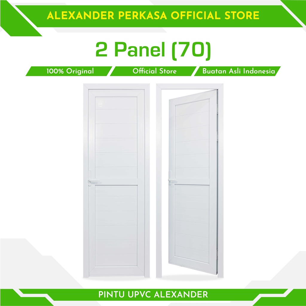 PINTU PANEL UPVC KAMAR MANDI MINIMALIS 2 PANEL 70X200 CM PINTU MINIMALIS