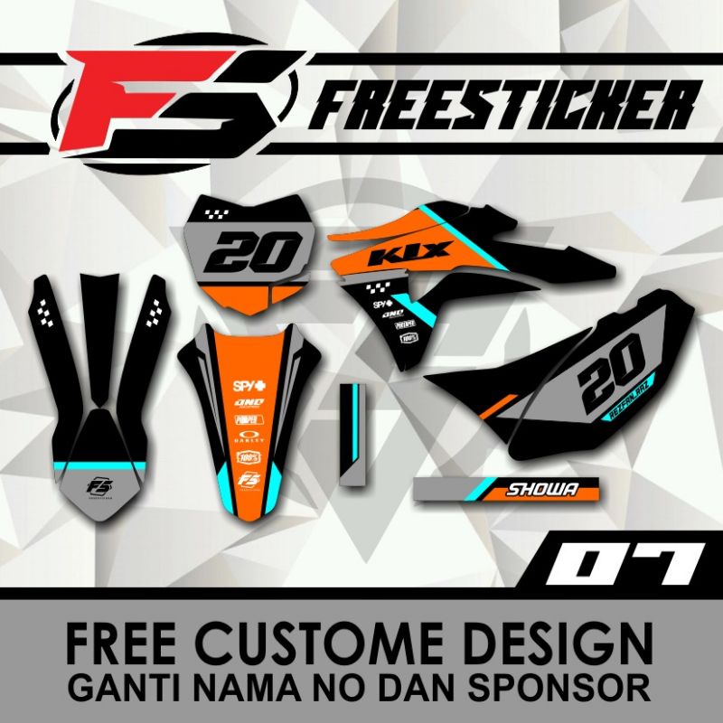 DECAL KLX GORDON ORANGE ABU GRAFIS