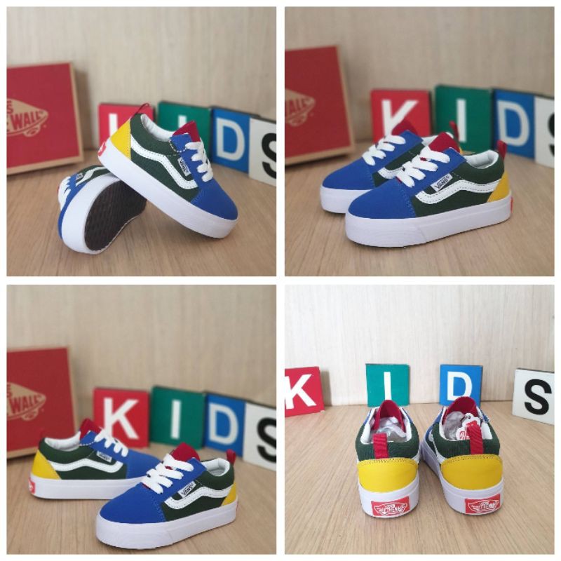 sepatu anak vans bayi balita laki laki perempuan mulai 1 tahun main multicolor pelangi mario