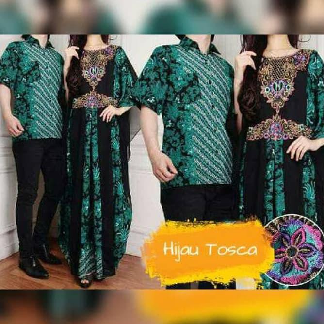 couple kaftan mewah alivia Tosca baju pasangan sarimbit batik couple /Fashion Muslim Wanita