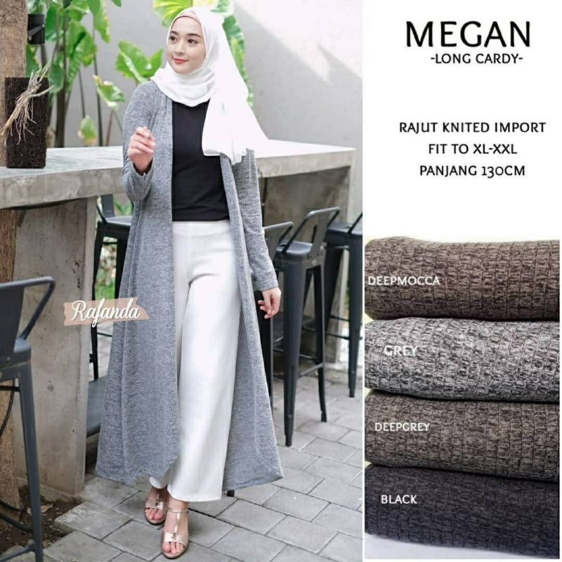 Megan Long Cardy, CARDIGAN RAJUT WANITA JUMBO CANTIK BAHAN RAJUT IMPORT LD 100-120 TERMURAH TERLARIS OOTD