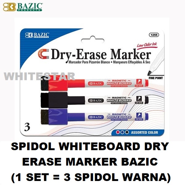 

spidol whiteboard / papan tulis dan penghapus - dry erase marker bazic