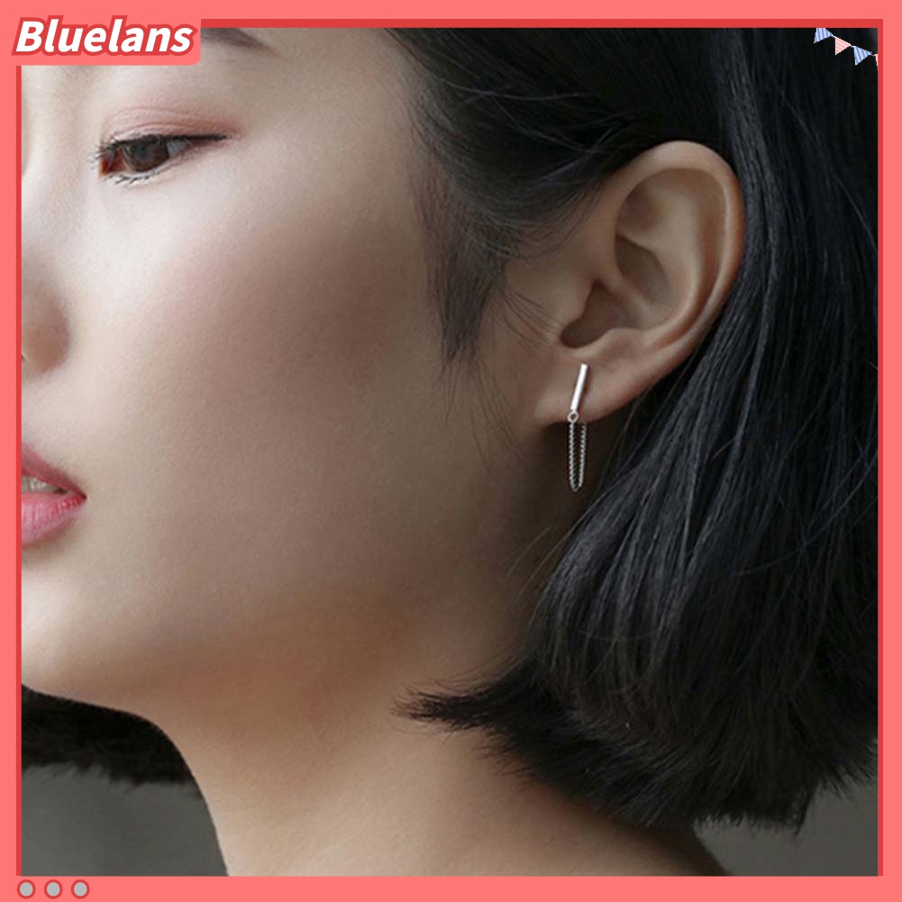 Anting Stud Rantai Menjuntai Gaya Minimalis Untuk Wanita
