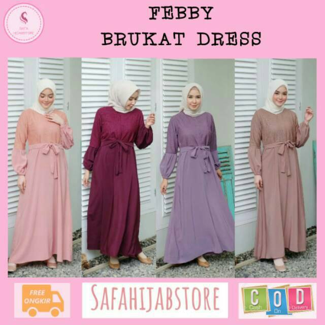 FEBBY BRUKAT DRESS / GAMIS BRUKAT / GAMIS LEBARAN