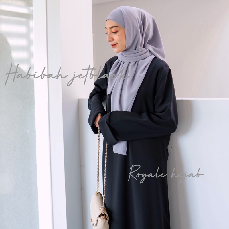 Habibah jetblack abaya gamis polos