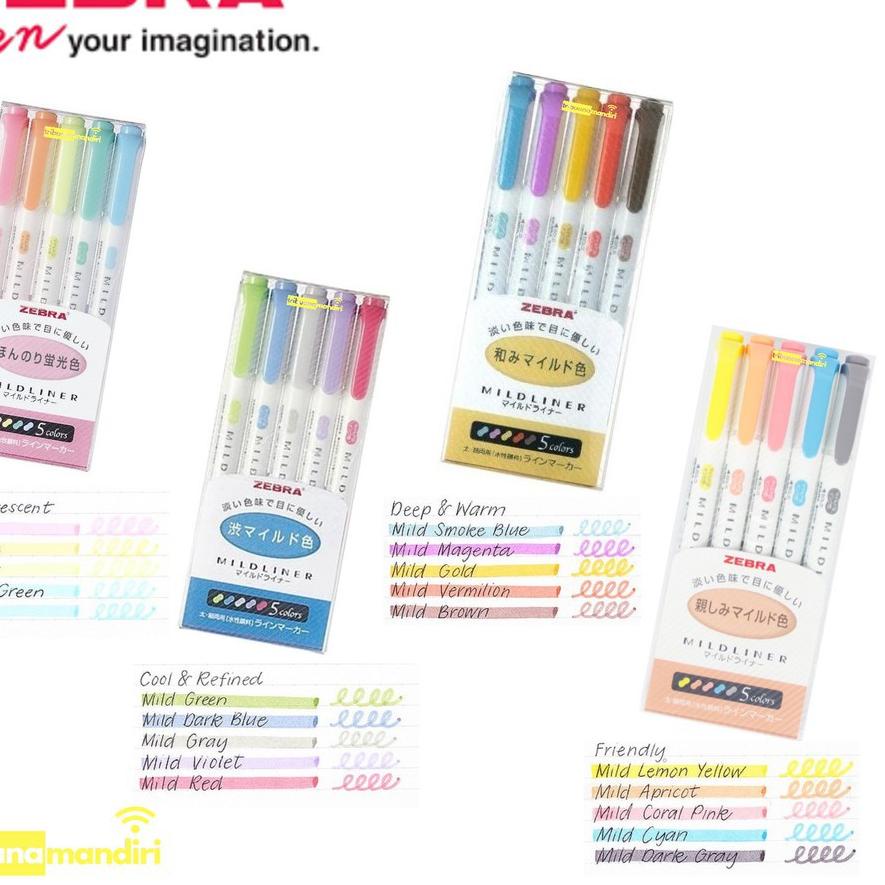 

➩ Highlighter Zebra / Zebra Mildliner Set 5 Warna ♫