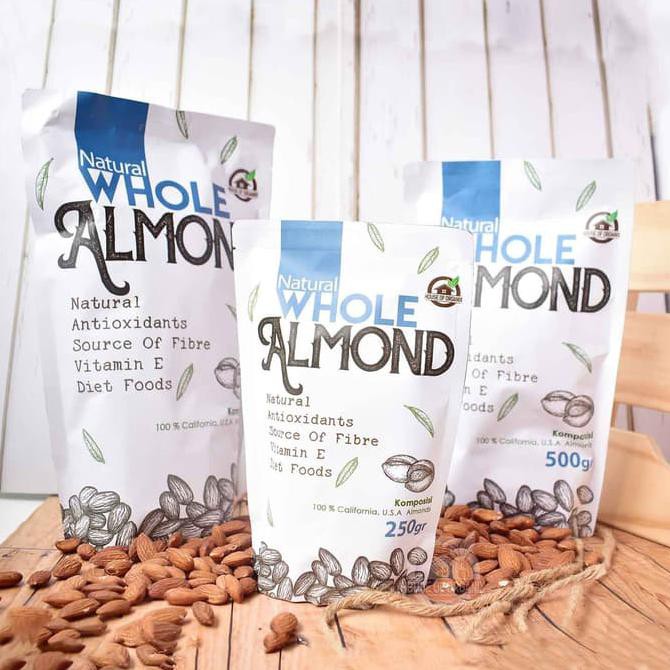 

MURAH PROMO Natural Whole Almond ( Kacang Almond Natural ) 500 Gr