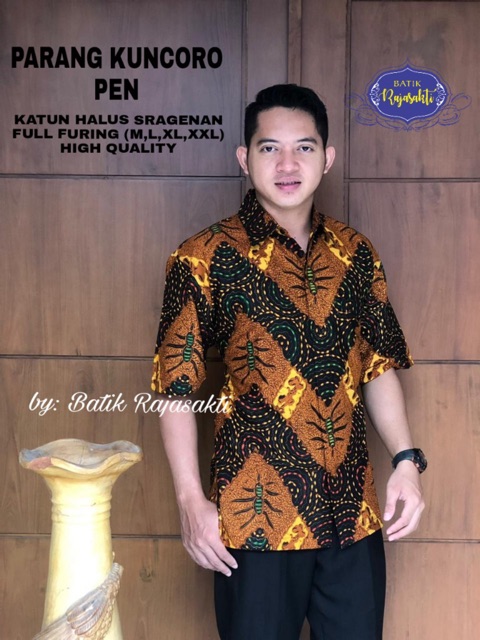 Kemeja Batik Cowok PARANG KUNCORO FULL FURING Katun Halus Ori Solo