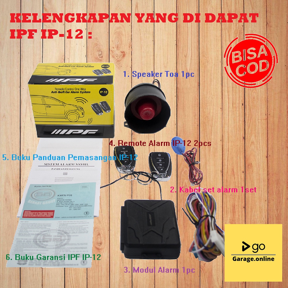 Alarm Mobil Universal IPF 012 Original Untuk Semua Mobil 12V Termurah