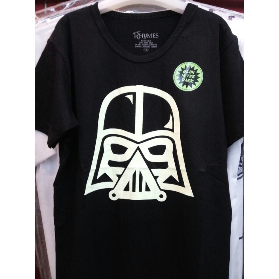 Baju Kaos Anak Superhero Star Wars Glow in the dark Darth Vader