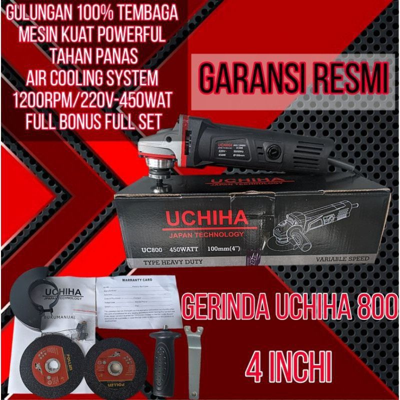 GERINDA Uchiha Type 800 HEAVY DUTY 4 Inch Low Watt Teknologi JAPAN grinder gurinda grinda
