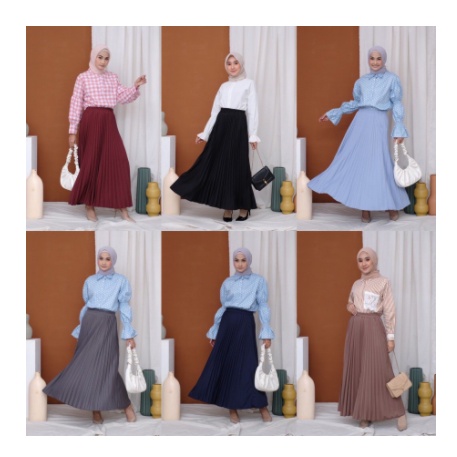 Rok Plisket/Rok Kulot/Rok Panjang wanita/Muslimah/Rok Kerja-Grosir