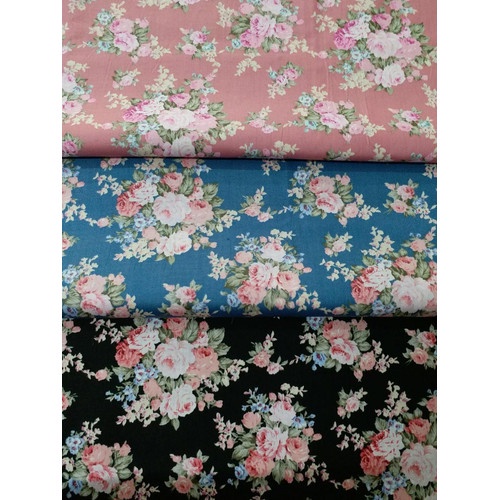 kain katun jepang motif bunga besar