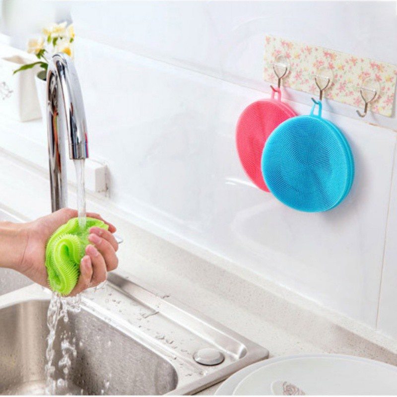 Spons Cuci Piring Silikon Dish Washing Sponge Brush