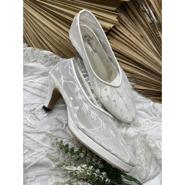 sepatu wanita rafaizoutfut bilqis putih 7cm runcing