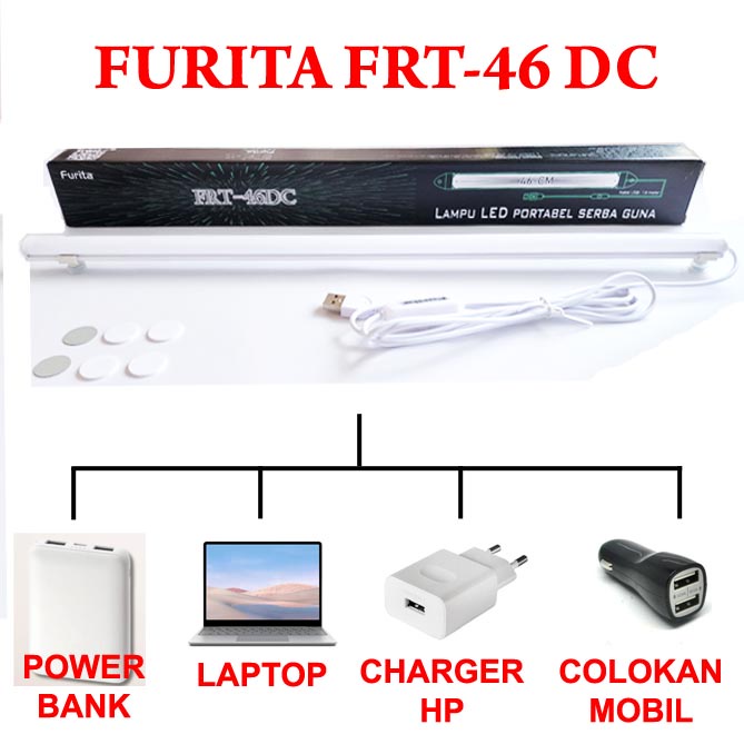 FURITA LAMPU LED USB / Lampu Belajar LED / MAGIC LAMP Strip USB Panjang Portable / USB Lampu Neon / Lampu Neon Belajar FRT-46DC