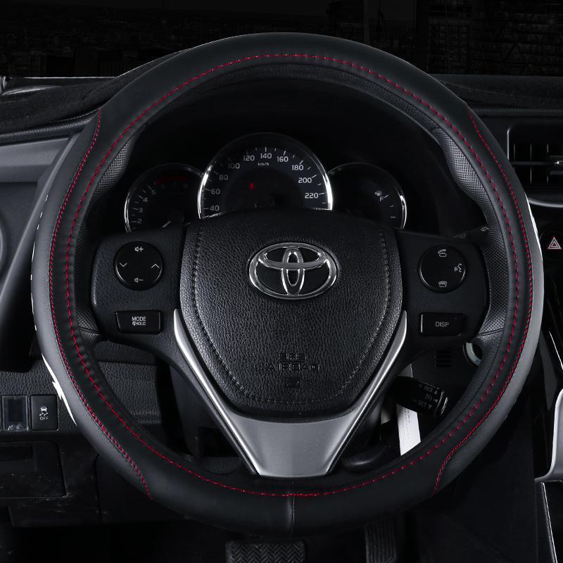 Cover Setir Mobil Toyota Bahan Kulit breathable Anti slip Ukuran 38cm