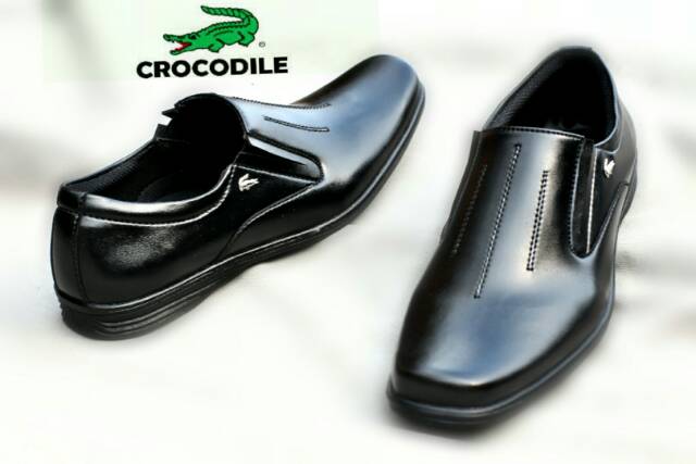 SEPATU PANTOPEL CROCODILE HITAM FORMAL SWEDIAN LEATHER