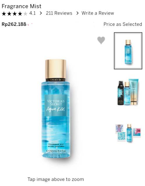 NEW PACKAGING !! VICTORIA SECRET AQUA KISS BODY MIST