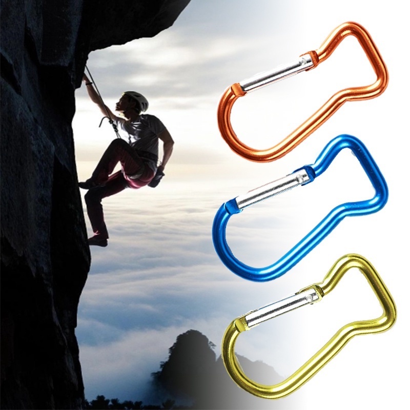 Carabiner Bentuk Ikan Bahan Aluminum Alloy Multifungsi Portable Untuk Camping / Hiking