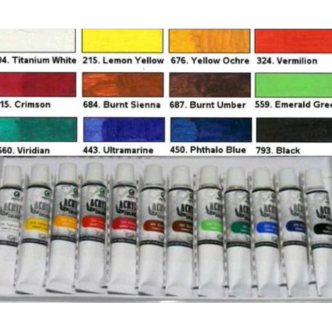 

Promo! Cat Lukis Acrylic 12 Warna . Bagus Dan Murah Terpercaya