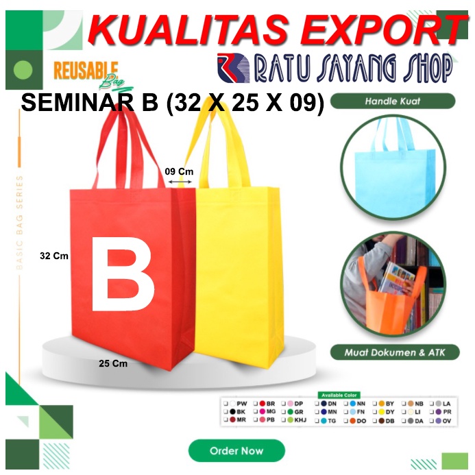 

TAS SPUNBOND POLOS MODEL SEMINAR B (32 X 25 X 9) KUALITAS EXPORT