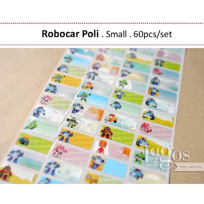 

HNVHH890 Robocar Poli SMALL label nama waterproof mobil kartun korea