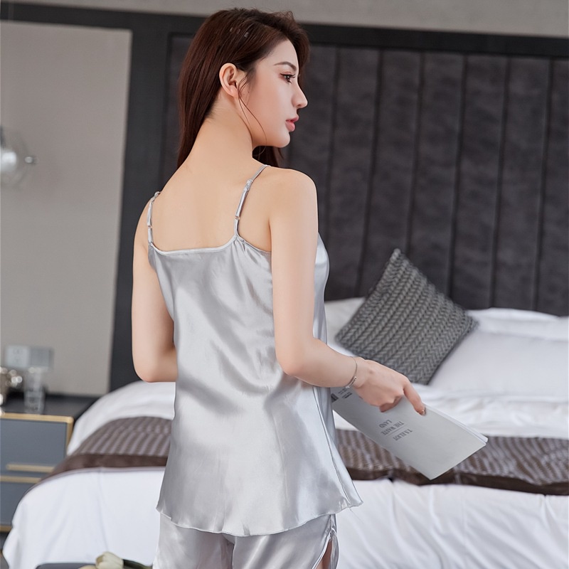 Baju Tidur Set Tanktop Sexy Import Bahan Satin Piyama Wanita Lingerie TPS02