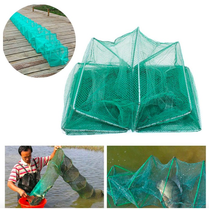 Jaring Bubu Naga Perangkap Udang Ikan Lipat Portable 17 Ruas 7,5 Meter