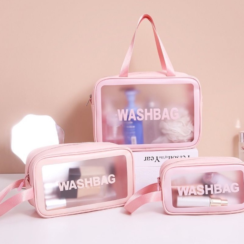 ASIN829 Tas Kosmetik Transparan Washbag Anti Air / Tas Travel Toiletry Bag T20 Waterproof - Pouch Make Up Toiletries - Tas Sabun Peralatan