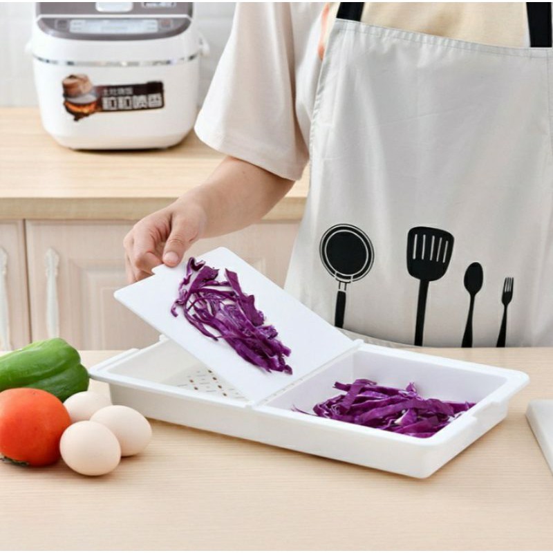 BEST SELLER!!! Talenan Dapur Serbaguna / Talenan Dapur Plastik / Alas Pemotong Sayuran 3IN1