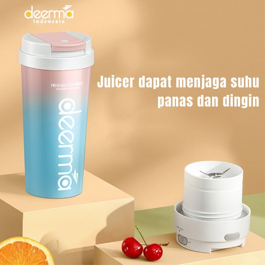 Deerma double lid Blender NU90 Thermos Cold Cup Portable Juicer