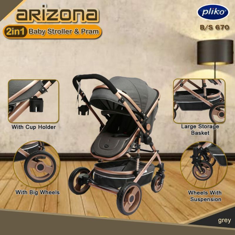 Stroller Pliko ARIZONA 670 Kereta Dorong Bayi