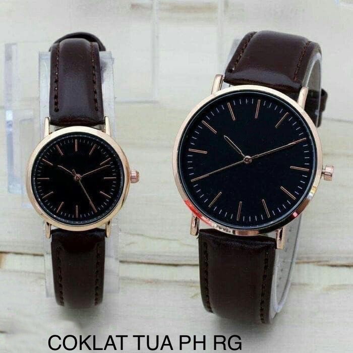 BAJ JAM TANGAN COUPLE KULIT GROSIR MURAH PREMIUM PRIA WANITA QUARTZ DD003