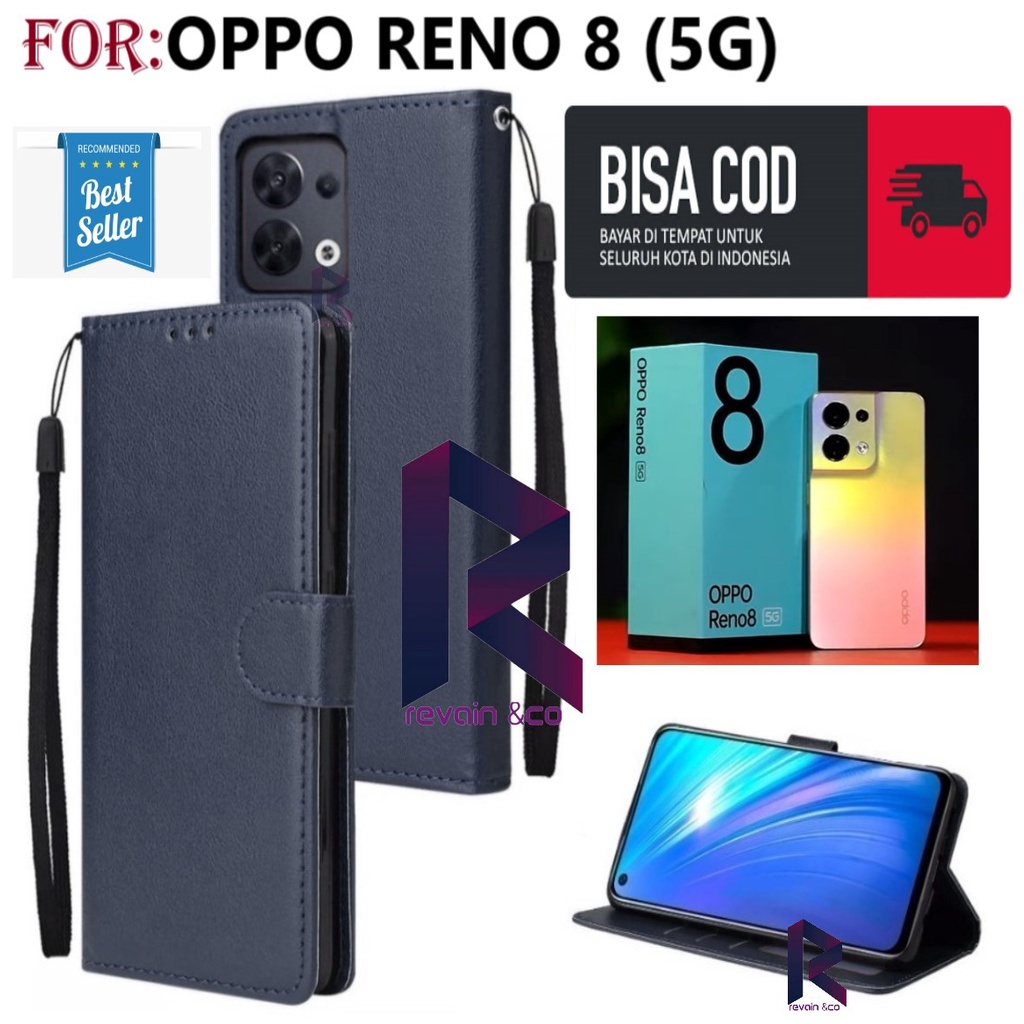 NEW OPPO RENO 8 (5G) 2022 CASE FLIP WALLET LEATHER KULIT PREMIUM SARUNG BUKA TUTUP FLIP CASE OPPO RENO 8 5G